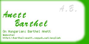 anett barthel business card